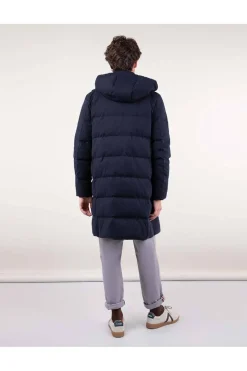 Abrigo Hombre El Ganso Acolchado Largo Franela 1040W240022 Marino