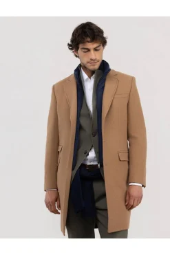 Abrigo Hombre El Ganso Paño Liso 1040W250020 Camel
