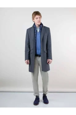 Abrigo Hombre El Ganso Paño Liso 1040W240014 Gris