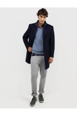 Abrigo Hombre El Ganso Paño Liso 1040W250020 Marino