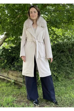 Abrigo Mujer Medinapiel KS16 Gris Perla