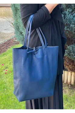 Bolso Shopping de Piel Medinapiel Marino