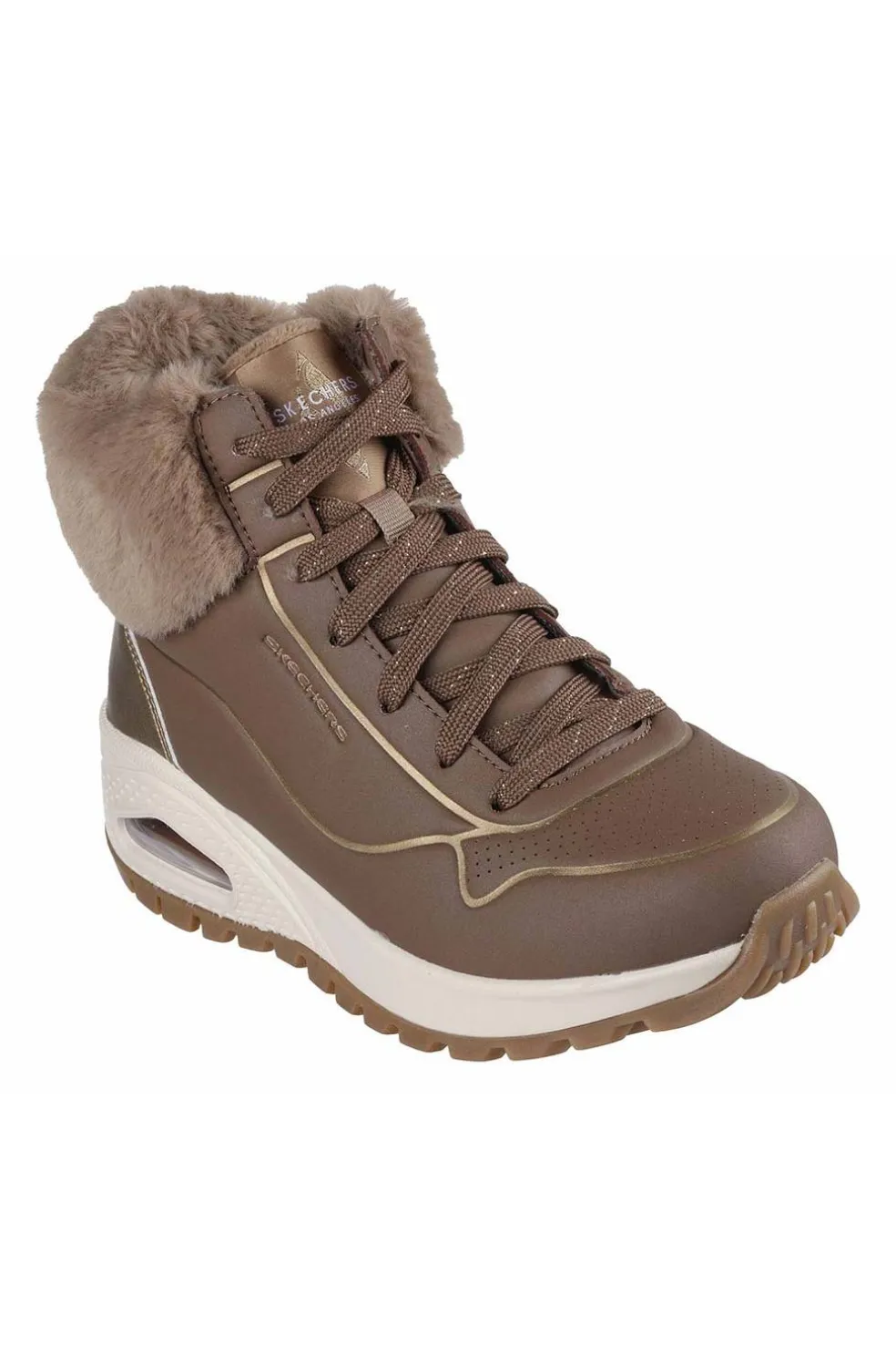 Botín Mujer Skechers Uno Rugged Fall Shimmer 167993 Taupe Gold