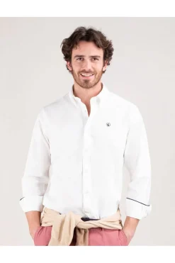 Camisa Hombre El Ganso Algodón Garment Dyed 1050s250029 Blanco