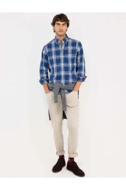 Camisa Hombre El Ganso Cuadro Brit Algodón 1050W250108 Marino