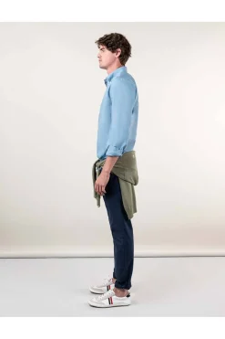 Camisa Hombre El Ganso garment dyed 1050s240032 azul acero