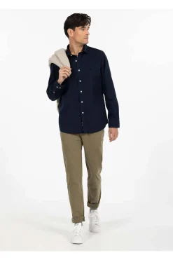 Camisa Hombre El Pulpo Logo A Tono Sarga Lavada 11050925406719 Azul Marino