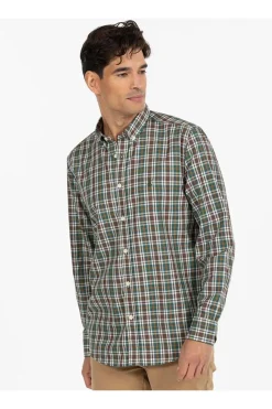 Camisa Hombre El Pulpo Multicuadro Twill 11050925370206 Mostaza