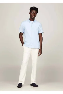 camisa Tommy Hilfiger de popelín con corte regular wm0mw33809 c1s