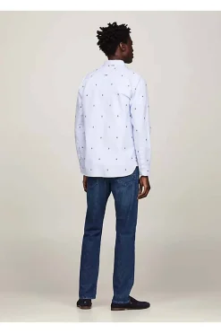 camisa Tommy Hilfiger global stripe de corte regular mw0mw34608 0a5