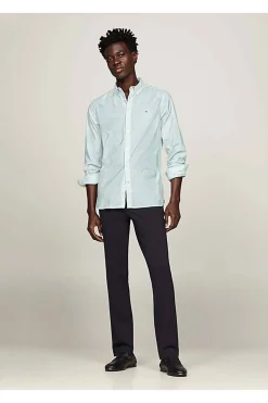 camisa Tommy Hilfiger th flex slim con microestampado mw0mw33762 0h7