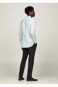 camisa Tommy Hilfiger th flex slim con microestampado mw0mw33762 0h7