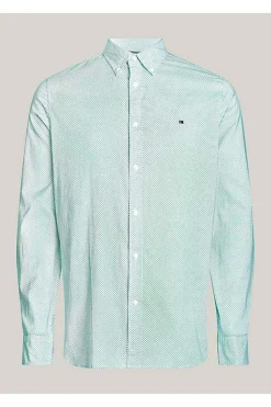 camisa Tommy Hilfiger th flex slim con microestampado mw0mw33762 0h7