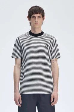 camiseta hombre Fred Perry m6581 608 azul marino blanco