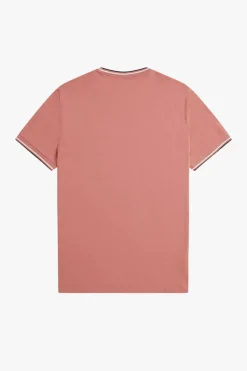 camiseta hombre Fred Perry m1588 y63 rosa crudo azul marino