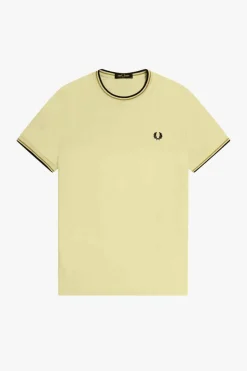 camiseta hombre Fred Perry m1588 y61 dorado nido abeja negro