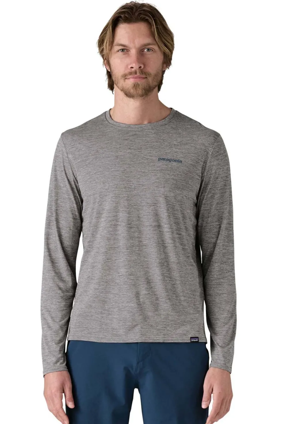 Camiseta Hombre Patagonia Cool Daily Graphic 45170 BLAF Boardshort Logo Abalone Blue Feather Grey