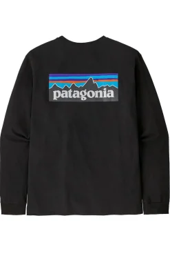 Camiseta Hombre Patagonia Long-Sleeved P-6 Logo Responsibili-Tee 38518 BLK Black
