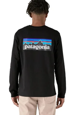 Camiseta Hombre Patagonia Long-Sleeved P-6 Logo Responsibili-Tee 38518 BLK Black