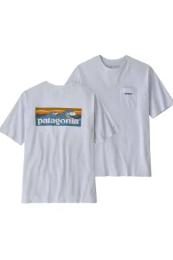 Camiseta Patagonia Hombre Boardshort Logo Pocket 37655 White