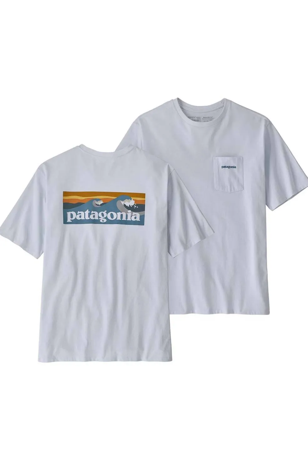 Camiseta Patagonia Hombre Boardshort Logo Pocket 37655 White