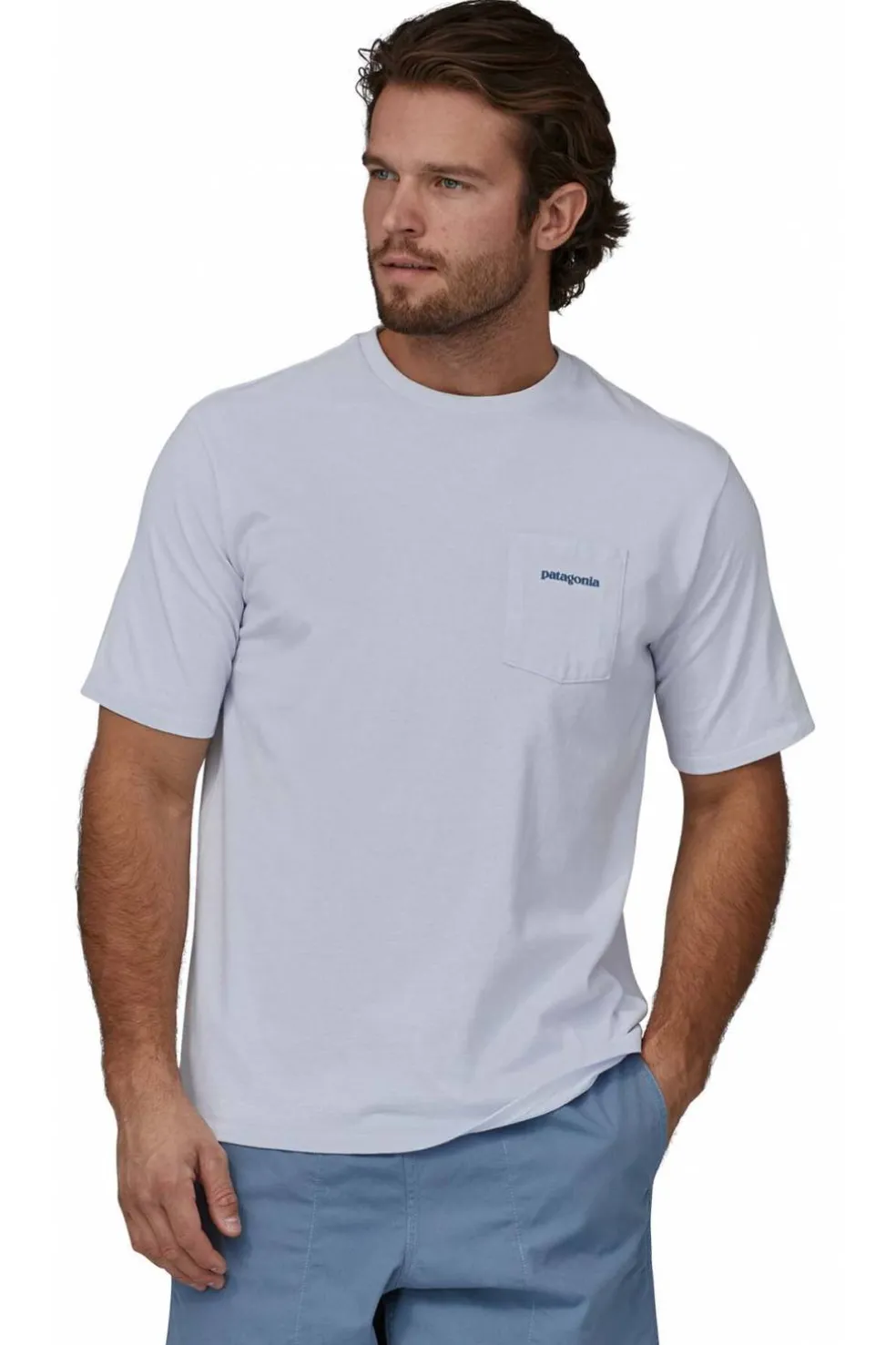 Camiseta Patagonia Hombre Boardshort Logo Pocket 37655 White