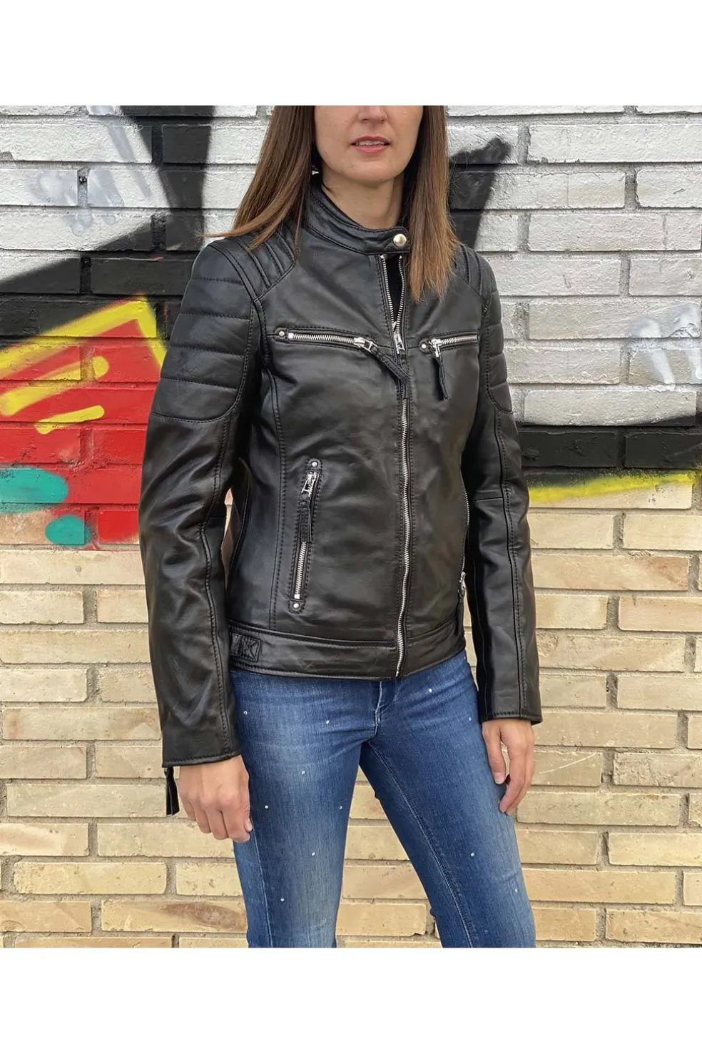 Cazadora cuero ldmdp black