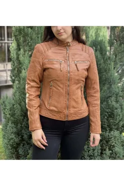 Cazadora cuero ldmdp tan