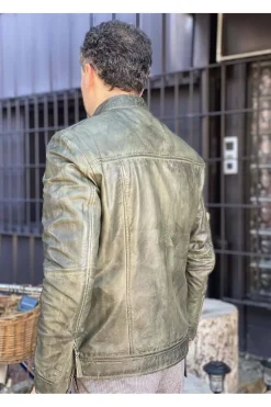 Cazadora cuero MDP biker pr506 forest