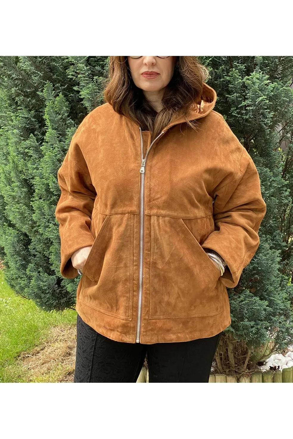 Cazadora de ante Mujer Medinapiel ventin cognac champagne