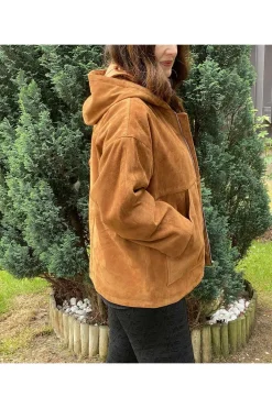 Cazadora de ante Mujer Medinapiel ventin cognac champagne