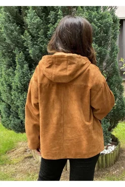 Cazadora de ante Mujer Medinapiel ventin cognac champagne