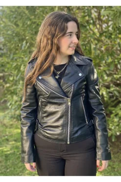 cazadora de cuero estilo perfecto tonny black