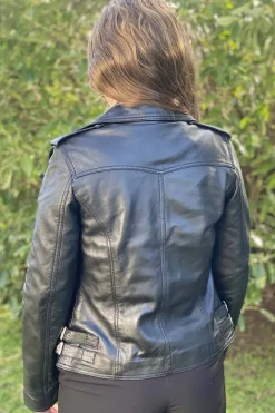 cazadora de cuero estilo perfecto tonny black