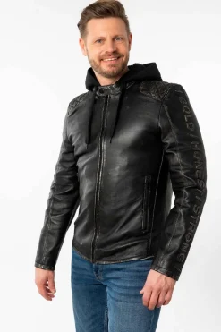 Cazadora de Cuero Hombre Mauritius hayato antique black 1201 0777