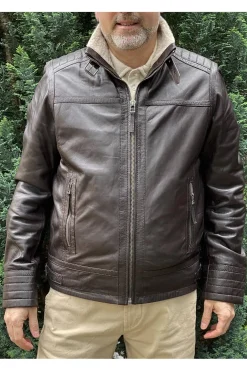 Cazadora de Cuero Hombre MDP Marlon Brown