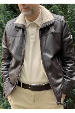 Cazadora de Cuero Hombre MDP Marlon Brown