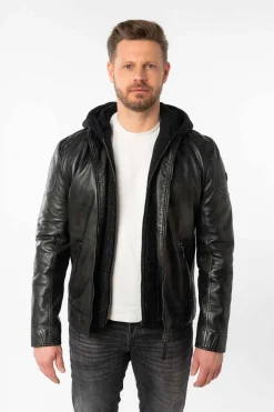 Cazadora de Cuero Hombre Mauritius cholly dark anthracite 1201 0804 9026