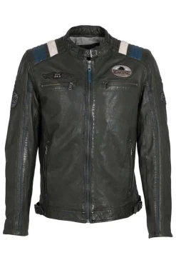 Cazadora de Cuero Hombre Mauritius Furious 1201 0676 dark green