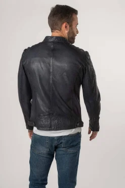 Cazadora de Cuero Hombre Mauritius Reeser 1201 0666 vintage blue