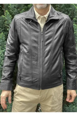 Cazadora de Cuero Hombre MDP Nacho Zeland Black