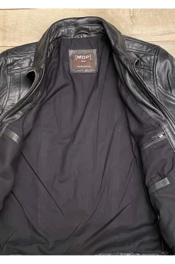 Cazadora de Cuero Hombre MDP Nacho Zeland Black
