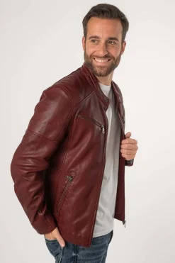 Cazadora de Cuero Hombre Mauritius Morkin 1201 0736 Dark Red