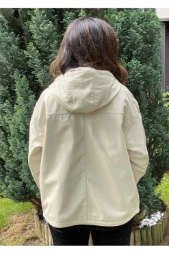 Cazadora de Cuero Mujer Medinapiel ventin polar champagne