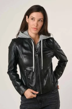 Cazadora de Cuero Mujer Mauritius Adila 1101 0672 Black