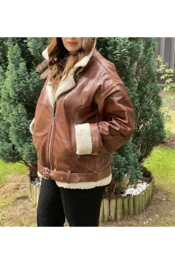 Cazadora de Cuero Mujer Medinapiel quincoces walnut garvaish