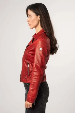 Cazadora de Cuero Mujer Mauritius Fayola 1101 0681 Red