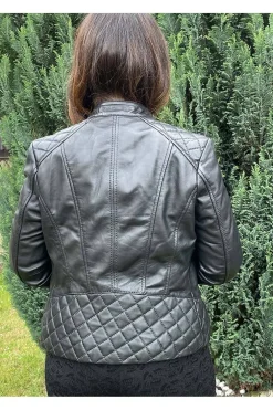 Cazadora de Cuero Mujer Medinapiel aostri black anilina l00139