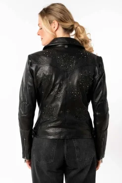 Cazadora de Cuero Mujer mauritius noelle 1101 0802 black