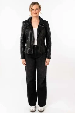 Cazadora de Cuero Mujer mauritius noelle 1101 0802 black